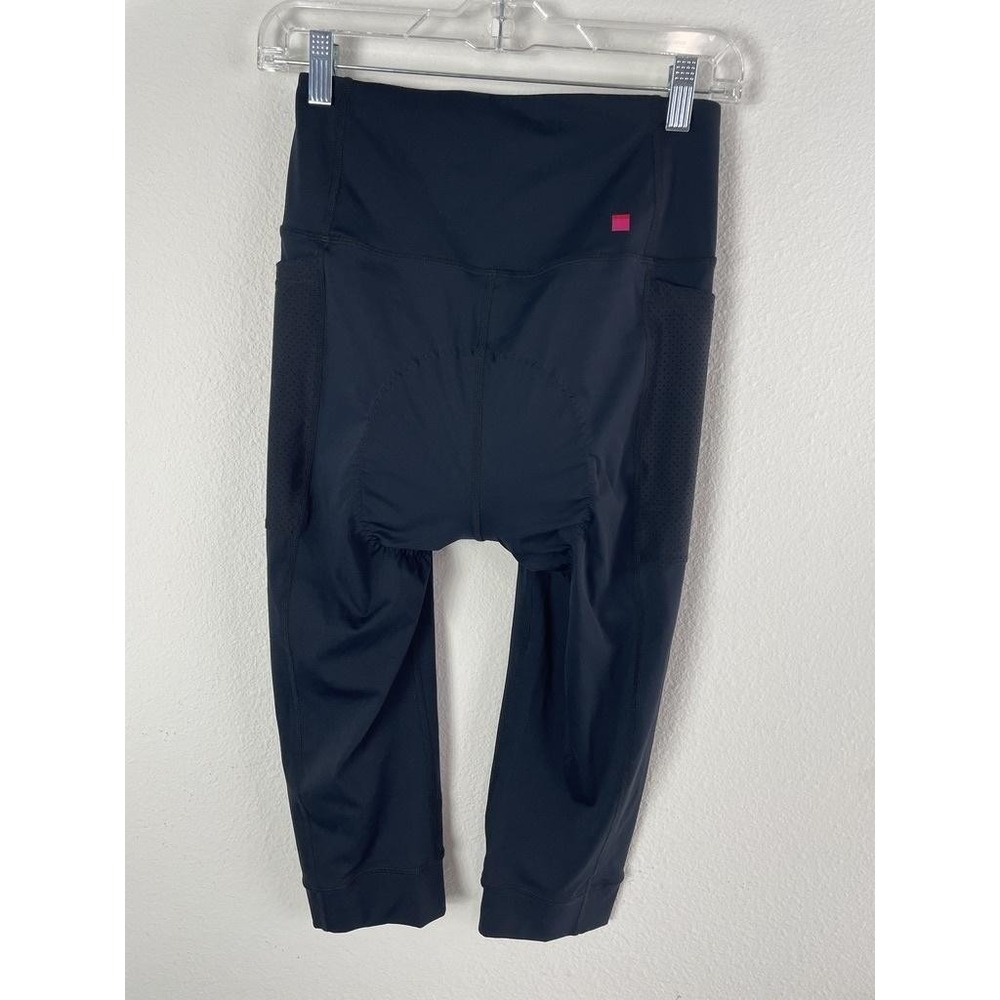 Terry Holster Hi-Rise Capri Leggings Womens Medium Black Padded Cycling Bike - Picture 5 of 9